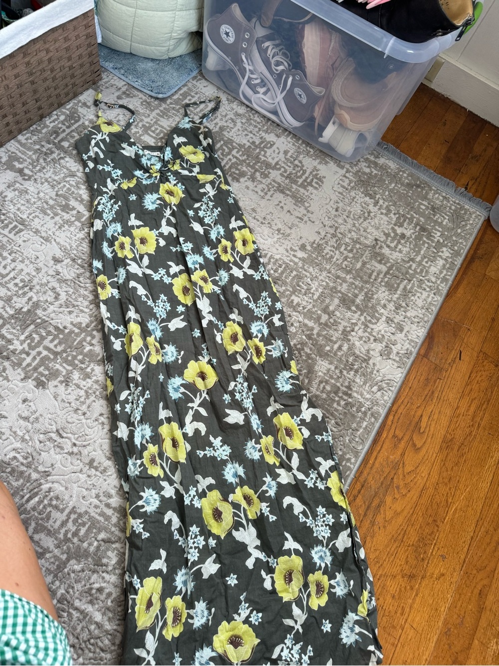 Acacia Twost Front Maxi Dress with Slit in Citrine Small